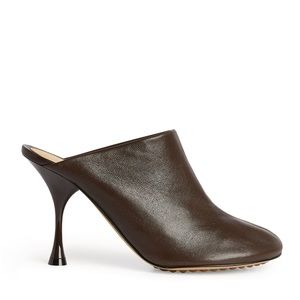 NEW Bottega Veneta Brown Leather Dot Sock Mules 90 Size 6 US / 36 EU